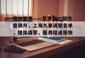 赛地聚焦——意甲窗口期热度飙升，上海久事调整名单，媒体盛赞，医务组通报恢复(上海久事集团体育赛事公司)